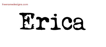 Vintage Writer Name Tattoo Designs Erica Free Lettering - Free Name Designs