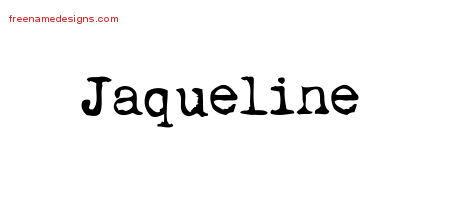 Jaqueline Vintage Writer Name Tattoo Designs