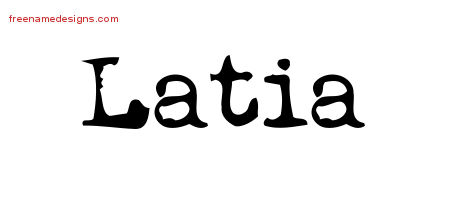 Latia Vintage Writer Name Tattoo Designs