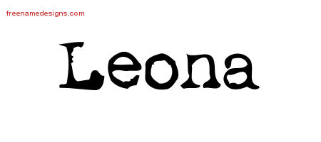 Vintage Writer Name Tattoo Designs Leona Free Lettering ...