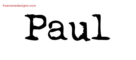 Vintage Writer Name Tattoo Designs Paul Free Lettering - Free Name Designs