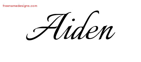Calligraphic Name Tattoo Designs Aiden Free Graphic - Free Name Designs