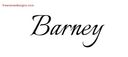 Calligraphic Name Tattoo Designs Barney Free Graphic - Free Name Designs