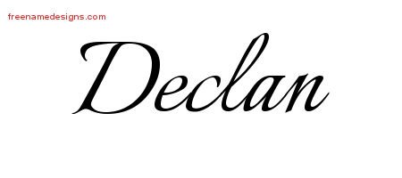 Declan Hand Lettering Calligraphic Name Tattoo Designs Declan Free Graphic - Free Name Designs