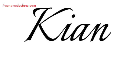 Calligraphic Name Tattoo Designs Kian Free Graphic - Free Name Designs
