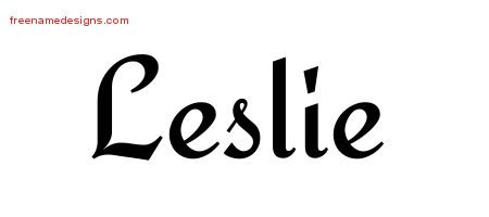 Calligraphic Stylish Name Tattoo Designs Leslie Free Graphic - Free ...