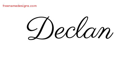Classic Name Tattoo Designs Declan Printable - Free Name Designs