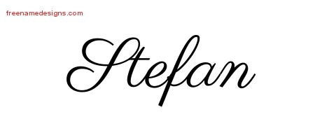 Classic Name Tattoo Designs Stefan Printable - Free Name Designs