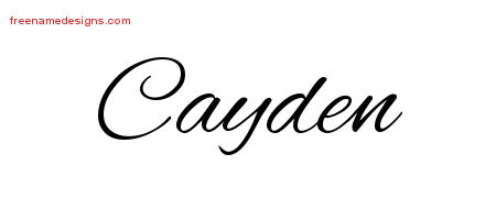 Cursive Name Tattoo Designs Cayden Free Graphic - Free Name Designs
