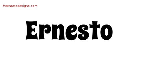 Groovy Name Tattoo Designs Ernesto Free - Free Name Designs