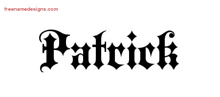 Old English Name Tattoo Designs Patrick Free Lettering - Free Name Designs