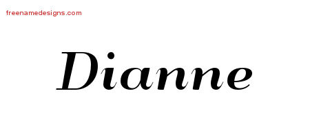 Art Deco Name Tattoo Designs Dianne Printable - Free Name Designs