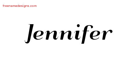 Art Deco Name Tattoo Designs Jennifer Printable - Free Name Designs