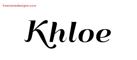Art Deco Name Tattoo Designs Khloe Printable - Free Name Designs