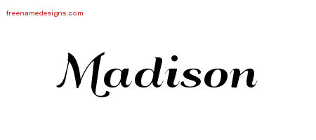 Art Deco Name Tattoo Designs Madison Printable - Free Name Designs