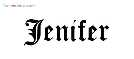 Blackletter Name Tattoo Designs Jenifer Graphic Download - Free Name ...