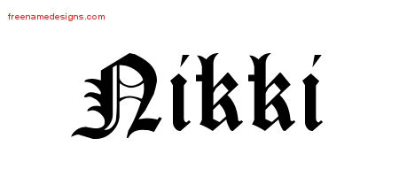 Blackletter Name Tattoo Designs Nikki Graphic Download - Free Name Designs