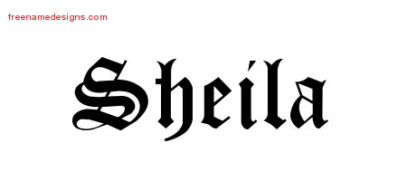 Blackletter Name Tattoo Designs Sheila Graphic Download - Free Name Designs