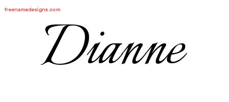 Calligraphic Name Tattoo Designs Dianne Download Free - Free Name Designs