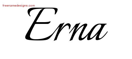 Calligraphic Name Tattoo Designs Erna Download Free - Free Name Designs