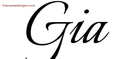 Calligraphic Name Tattoo Designs Gia Download Free - Free Name Designs