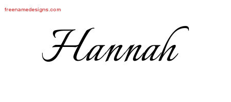 Calligraphic Name Tattoo Designs Hannah Download Free - Free Name Designs