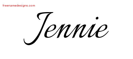 Calligraphic Name Tattoo Designs Jennie Download Free - Free Name Designs