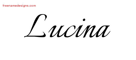 Calligraphic Name Tattoo Designs Lucina Download Free - Free Name Designs