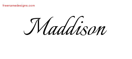 Calligraphic Name Tattoo Designs Maddison Download Free - Free Name Designs