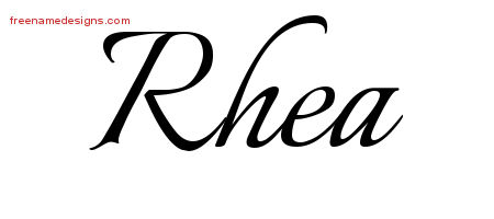 Calligraphic Name Tattoo Designs Rhea Download Free - Free Name Designs