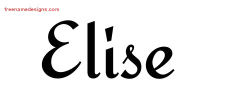 Calligraphic Stylish Name Tattoo Designs Elise Download Free - Free ...