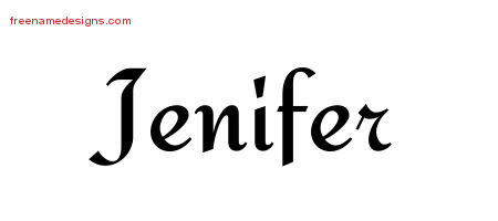 Calligraphic Stylish Name Tattoo Designs Jenifer Download Free - Free ...