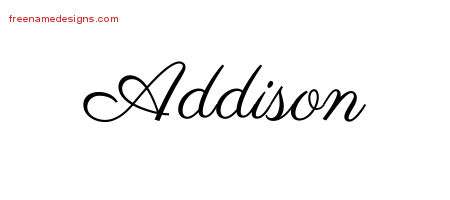 Classic Name Tattoo Designs Addison Graphic Download - Free Name Designs