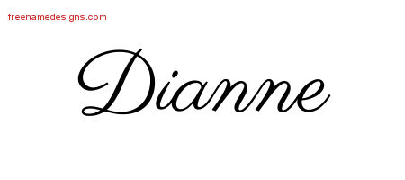 Classic Name Tattoo Designs Dianne Graphic Download - Free Name Designs