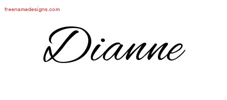 Cursive Name Tattoo Designs Dianne Download Free - Free Name Designs