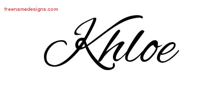 Cursive Name Tattoo Designs Khloe Download Free - Free Name Designs