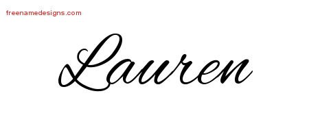 Cursive Name Tattoo Designs Lauren Download Free - Free Name Designs
