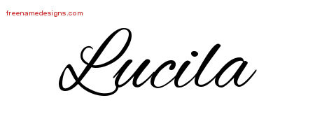 Cursive Name Tattoo Designs Lucila Download Free - Free Name Designs