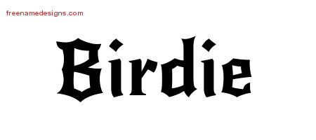 Gothic Name Tattoo Designs Birdie Free Graphic - Free Name Designs