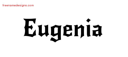 Gothic Name Tattoo Designs Eugenia Free Graphic - Free Name Designs