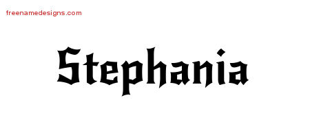 Gothic Name Tattoo Designs Stephania Free Graphic - Free Name Designs