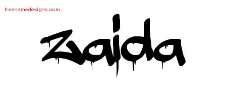 Graffiti Name Tattoo Designs Zaida Free Lettering - Free Name Designs
