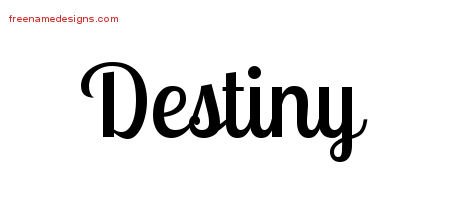 Handwritten Name Tattoo Designs Destiny Free Download - Free Name Designs