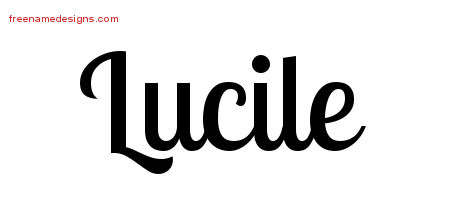 Handwritten Name Tattoo Designs Lucile Free Download - Free Name Designs
