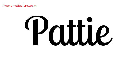 Handwritten Name Tattoo Designs Pattie Free Download - Free Name Designs