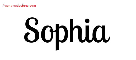 Handwritten Name Tattoo Designs Sophia Free Download - Free Name Designs