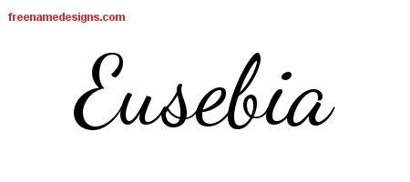 Lively Script Name Tattoo Designs Eusebia Free Printout - Free Name Designs