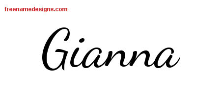 Lively Script Name Tattoo Designs Gianna Free Printout - Free Name Designs