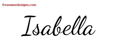 Lively Script Name Tattoo Designs Isabella Free Printout - Free Name