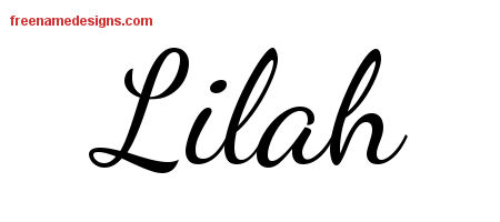 Lively Script Name Tattoo Designs Lilah Free Printout - Free Name Designs